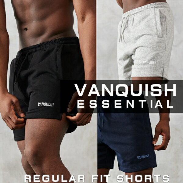 ヴァンキッシュ フィットネス VANQUISH ショートパンツ ESSENTIAL シリーズ REGULAR FIT SHORTS ハーフパンツ ショーツ 短パン T シャツループ メンズ 筋トレ ジム ウエア スポーツウェア 正規品 衣類