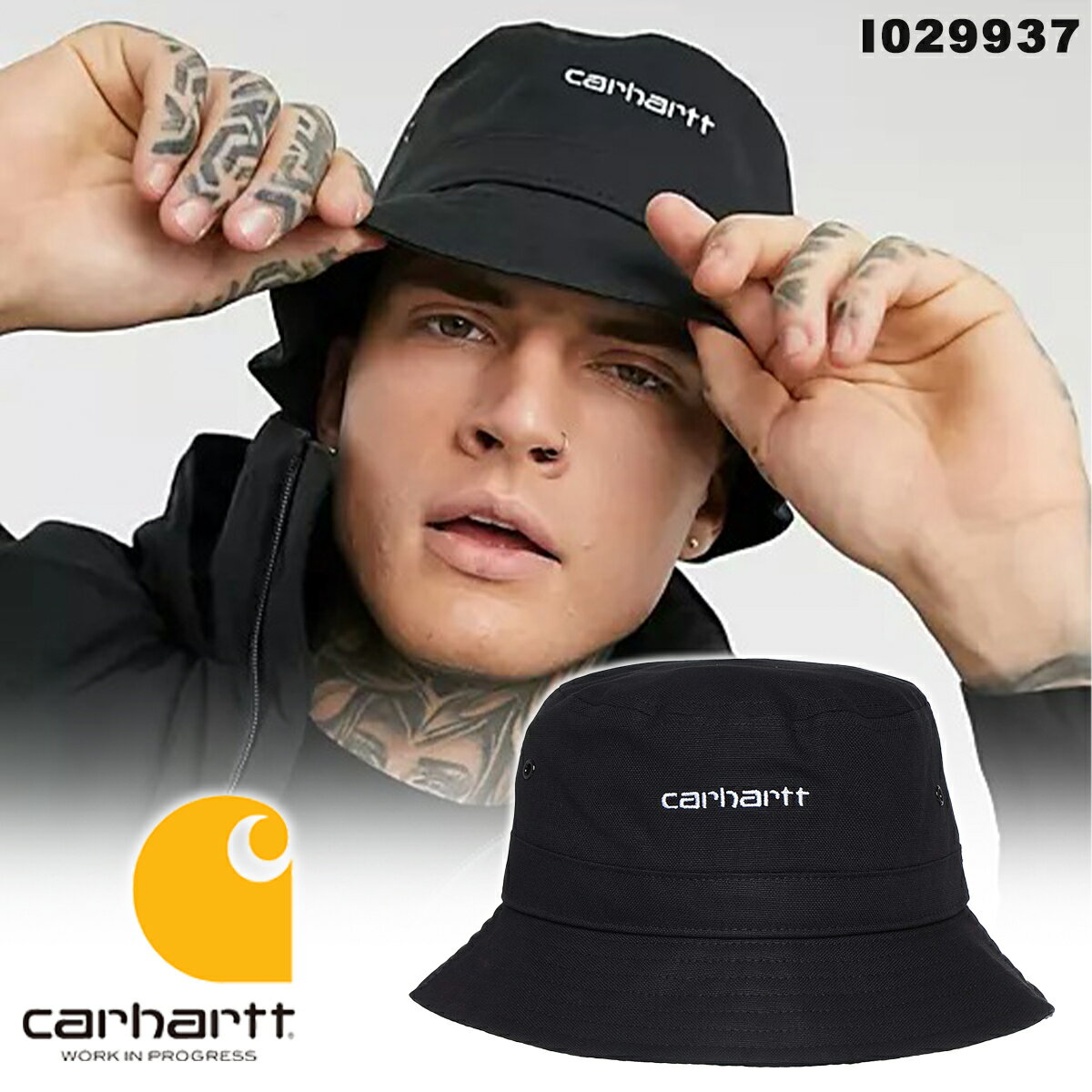 カーハート  帽子 メンズ カーハート バケットハット Carhartt WIP SCRIPT BUCKET HAT 帽子 キャップ バケハ ロゴ ブラック 黒 定番 ユニセックス 人気 ぼうし アクセサリー ワークウェア メンズ レディース 正規品 I029937 [衣類]