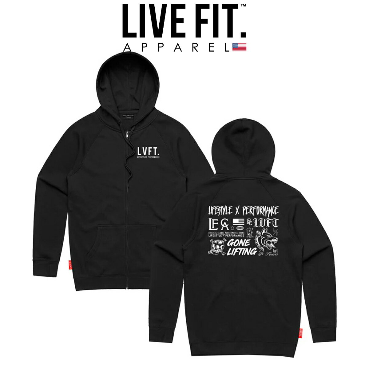 ★LIVE FIT（リブフィット）カテゴリ一覧はこちらから★ ■モデル■ DOODLES ZIPPER HOODIE ■カラー■ ・BLACK ■サイズ■ S M L XL XXL ※サイズは多少の誤差がありますのでご了承ください。 ※LIVE FITからの直輸入品のみお取扱いしておりますので100％本物ですのでご安心下さい。 ※大人気商品ですのでサイズが無くキャンセルさせていただく場合もございますのでご了承ください。