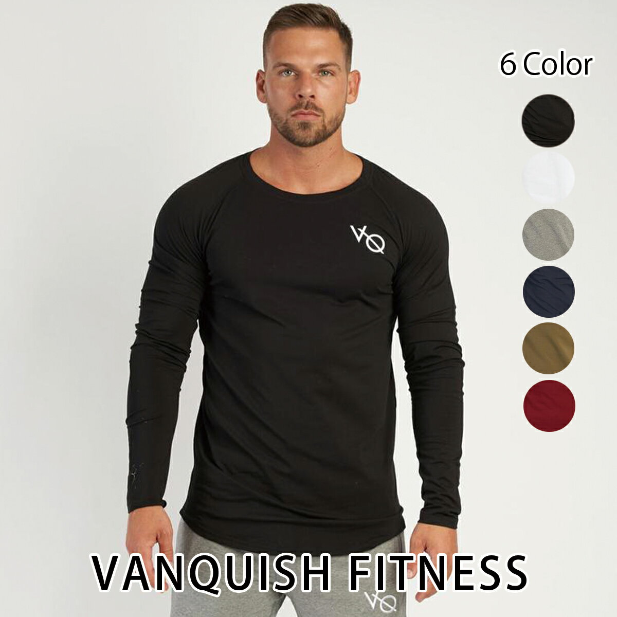 ヴァンキッシュ フィットネス VANQUISH FITNESS ESSENTIAL SP LONG SLEEVED T SHIRT Tシャツ ロンT 長袖 メンズ 筋トレ ジム ウエア スポーツウェア イギリス 正規品