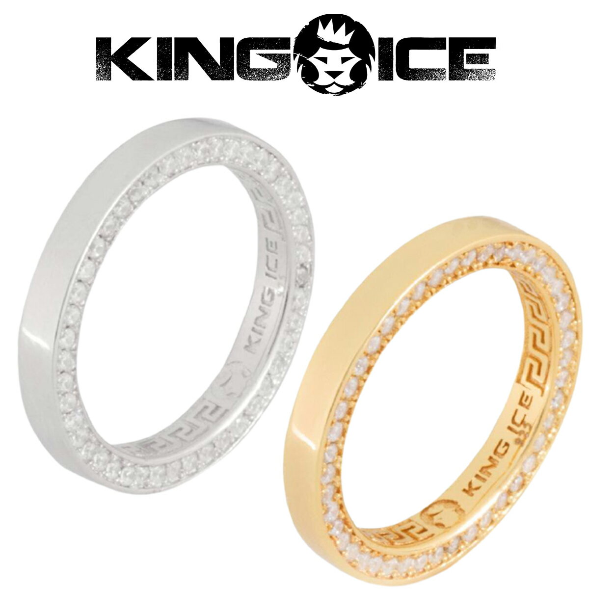 KING ICE キングアイス 指輪 リング 3MM STERLING SILVER WEDDING RING 14kゴールド 金 WHITE GOLD メンズ ブランド 人気[アクセサリー]