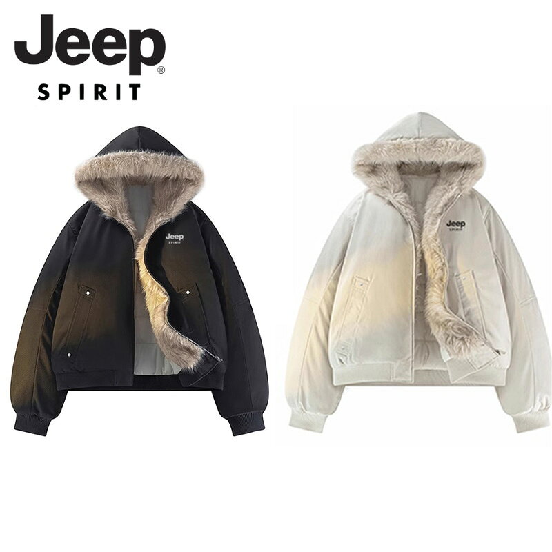 jeep オリーブグリーン フード付きミリタリージャケット J-STITCH