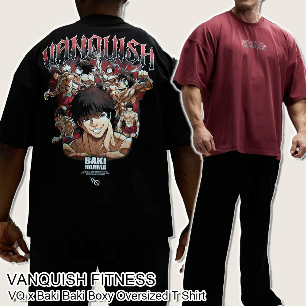 ヴァンキッシュ フィットネス 半袖 Tシャツ 刃牙 コラボ VANQUISH FITNESS VQ x Baki Boxy Oversized T Shirt メンズ 筋トレ ジム ウエア スポーツ 正規品 [衣類] ユ00582