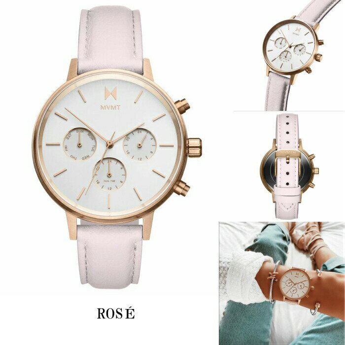 WILLSのエムブイエムティーウォッチ レディース MVMT Watches WOMEN NOVA COLLECTION 38mm クロノ 腕時計 革 レザーウォッチ クオーツ ウォッチ プレゼント 贈り物 新生活 記念日 ギフト フォーマル カジュアル ペアウォッチ [時計]｜アングル2