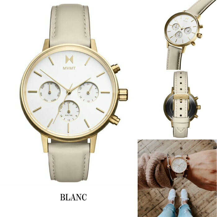 WILLSのエムブイエムティーウォッチ レディース MVMT Watches WOMEN NOVA COLLECTION 38mm クロノ 腕時計 革 レザーウォッチ クオーツ ウォッチ プレゼント 贈り物 新生活 記念日 ギフト フォーマル カジュアル ペアウォッチ [時計]｜アングル3