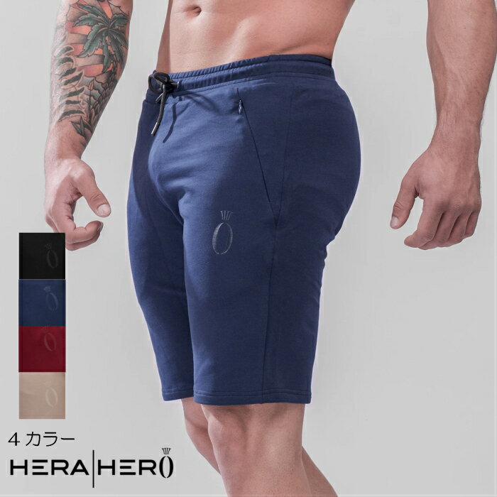 ヘラヒーロー HERA x HERO DLUXX SHORTS ショートパンツ ハーフパンツ ショーツ 短パン スエットパンツ メンズ ジムウェア スポーツウェア 重ね 大きいサイズ スポーティ 筋トレ[衣類]