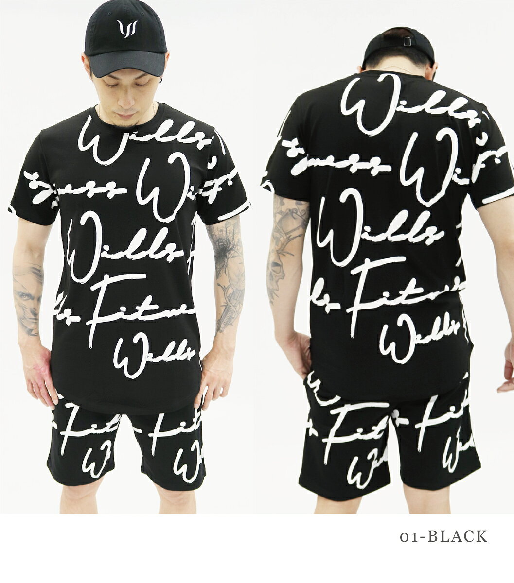 Tシャツ メンズ WILLS FITNESS ウィルズ フィットネス 半袖 SCRIPT T SHIRT オールプリント 筋トレ ジム ウエア スポーツウェア LIVE FIT VANQUISH FITNESS [衣類] ユ00582 import-ss-shop-10030312 WILLS サンプル画像2