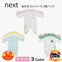 ネクスト NEXT ベビー服 女の子 ロンパース 3枚パック 3種類 ピンク アップル 花柄 フラミンゴ スリープウェア 足つき 子供服 新生児 0-18ヶ月 ベビーウェア 長袖[衣類]