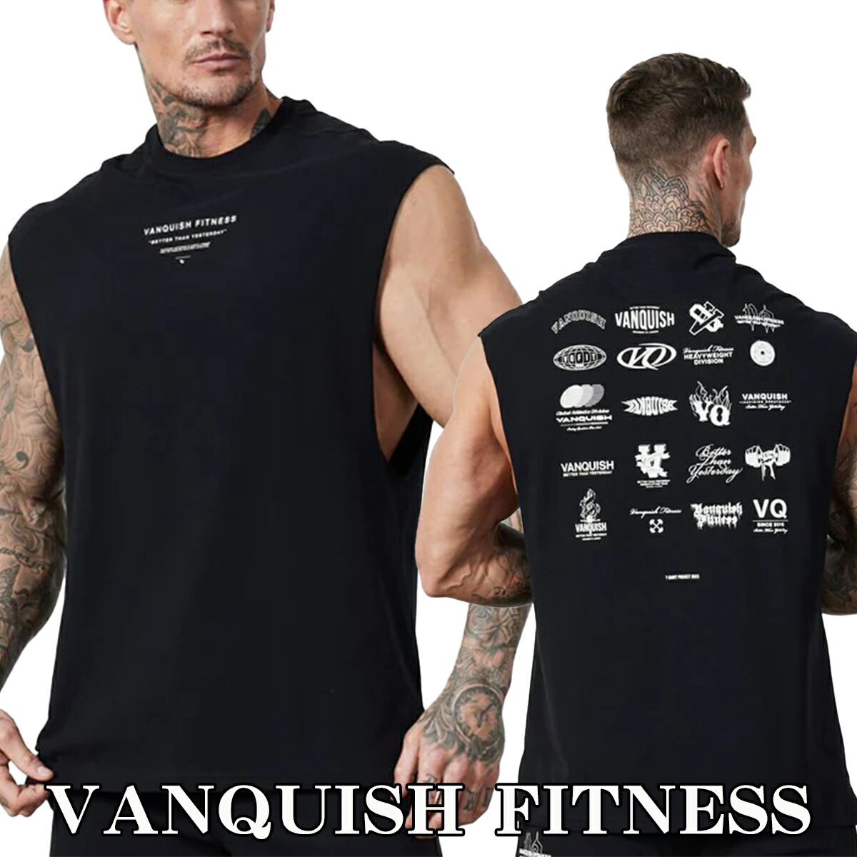 @LbV tBbglX VANQUISH FITNESS m[X[u I[o[TCY VANQUISH TSP BLACK 2023 COLLECTIVE SLEEVELESS T SHIRT X[uX TVc Y ؃g W EGA X|[c Ki[ߗ]00582