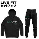 リブフィット LIVE FIT セットアップ RACER ZIP-UP HOODIE- RACER FLEECE JOGGERS 上下セット トラックスーツ メンズ スウェット パンツ パーカー メンズ 筋トレ ジム フィットネス スポーツ トレーニング 正規品 衣類 ユ00572