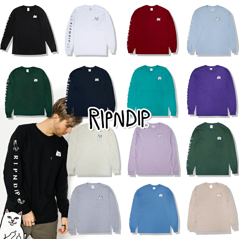 RIPNDIP bvfBbv Lord Nermal Pocket L/S TVc  T ubN zCg 킢 lR Lbg L LORD NERMAL XP[^[ Xg[g Y fB[X ubN[ߗ]