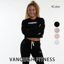 ヴァンキッシュ フィットネス VANQUISH FITNESS CROPPED SWEATER クロップトップ ロングスリーブ 長袖 Tシャツ ブラトップ レディース ヨガ 筋トレ ジム ウエア スポーツ 正規品 衣類