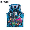 リップンディップ RIPNDIP バスケットボール ジャージ Psychedelic Basketball Jersey ブルー ゲームシャツ タンクトップ トップス スケーター ストリート メンズ レディース Rip N Dip[衣類]