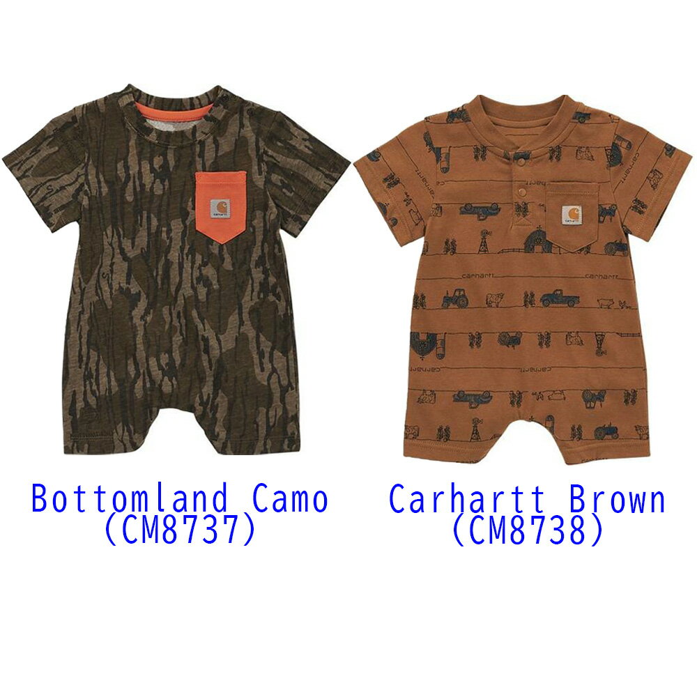 カーハート ベビー服 ロンパース Carhartt Short-Sleeve Henley Farm Print Romper...