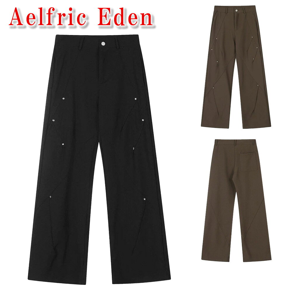 Aelfric Eden Pants Eden Star Rivet Pants Black Brown Men's Unisex Authentic [Clothing] Yu00572