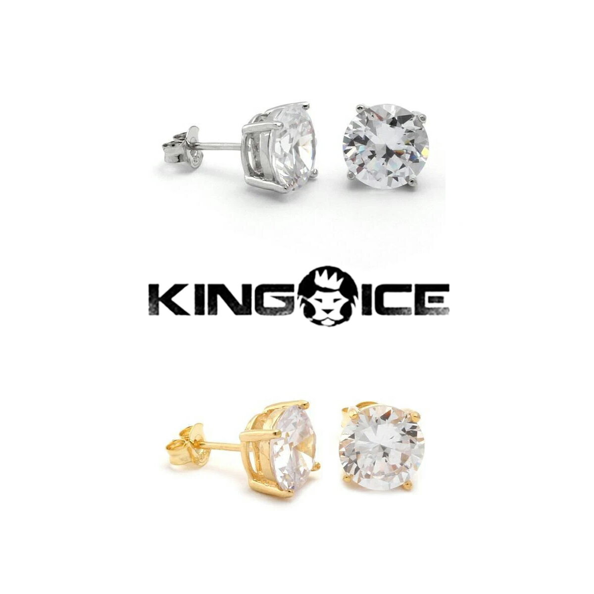 KING ICE LOACX sAX  SOLID 14K ROUND CUT EARRINGS 14kS[h  Vo[ zCgS[h 2Zbg Y uh lC[ANZT[]