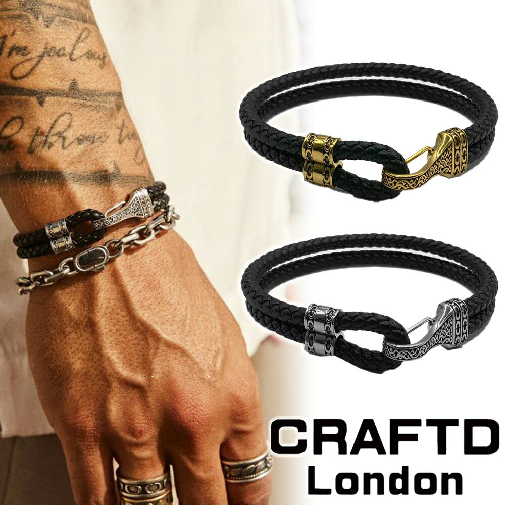 CRAFTD London Ntgh LEATHER ROPE BRACELET uXbg S[h Vo[ Y 18kS[h  lC[ANZT[]