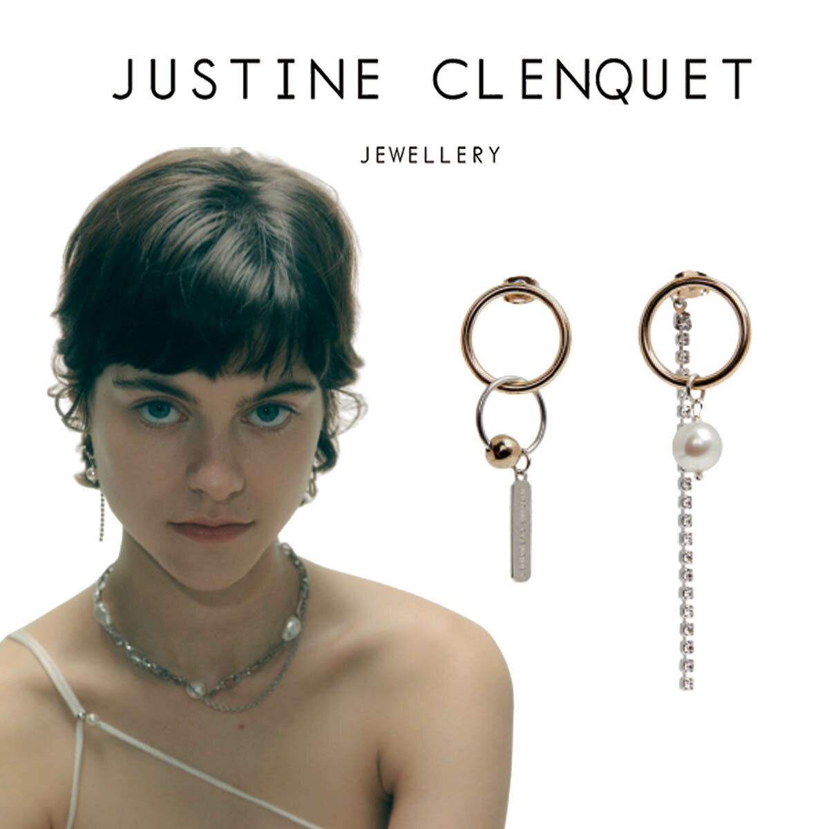 ジュスティーヌクランケ Justine Clenquet ジル ピアス Jill earrings レディース パラジウム