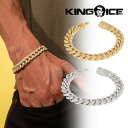 KING ICE キングアイス ブレスレット 12MM ICED MIAMI CUBAN BRACELET 14Kゴールドメッキ ホワイトゴールドメッキ メンズ ブランド 人気