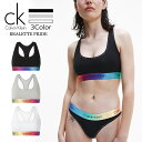 カルバン・クライン　ランジェリー カルバンクライン Calvin Klein ブラ 下着 PRIDE コットン インナー レインボー ブラック グレー ホワイト アンダーウエア ブラトップ スポーツブラ 女性 レディース 小さいサイズ 大きいサイズ QF6538[衣類]