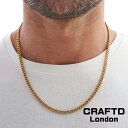 CRAFTD London クラフトロンドン CUBAN 4MM ネックレス ゴールド シルバー メンズ 18kゴールド 50cm 55cm 60cm 65cm...