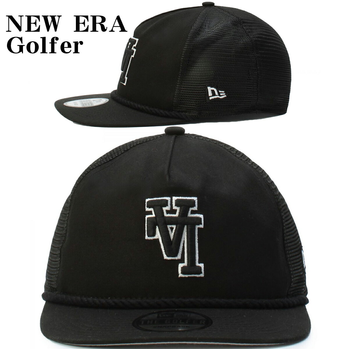 ニューエラ メッシュキャップ ドジャース NEW ERA Upside Down LA Golfer Snapback 帽子 ブラック メンズ ユニセックス 限定モデル 正規品 ユ00572