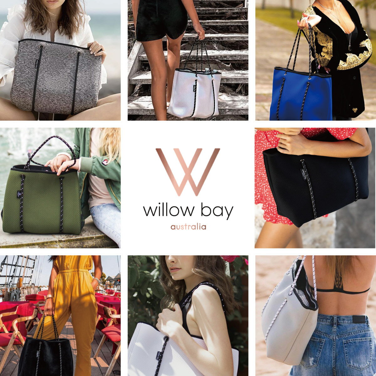 ウィローベイ Willow Bay VOGUE DAY BAG 大容量 バッグ ハンドバッグ ネオプレン トートバッグ ビーチ 旅行 マザーズバッグ ウィロウベイ