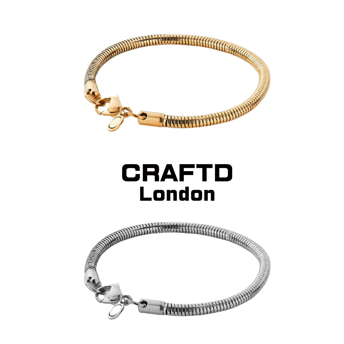 CRAFTD London Ntgh SNAKE BRACELET 4MM uXbg S[h Vo[ Y 18kS[h  lC[ANZT[]