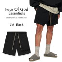 エッセンシャルズ ハーフパンツ FOG ESSENTIALS ボンディングロゴ ショーツ Sweatshort スウェット パンツ ブラック Jet black フィアオブゴッド 正規品 Fear Of God Essentials 衣類