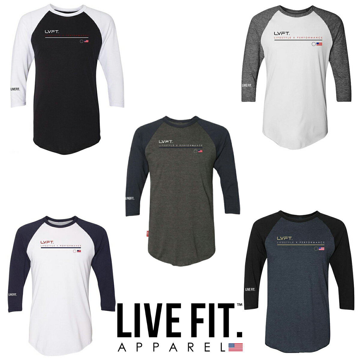 リブフィット LIVE FIT United Raglan 長袖 Tシャツ ラグランスリーブ ロンT メンズ 筋トレ ジム ウエア スポーツウェア 正規品 衣類