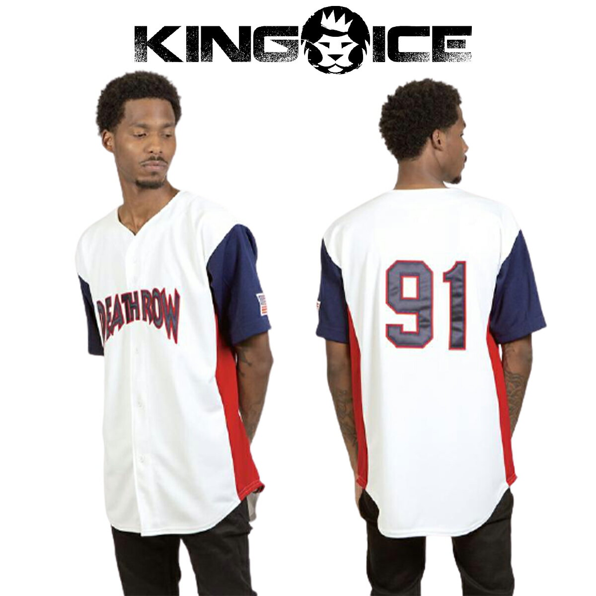 KING ICE LOACX DEATH ROW RECORDS X KING ICE - CLASSIC BASEBALL JERSEY oXPbg{[ Vc jtH[ S gbvX Y jZbNX jp lC[ߗ]