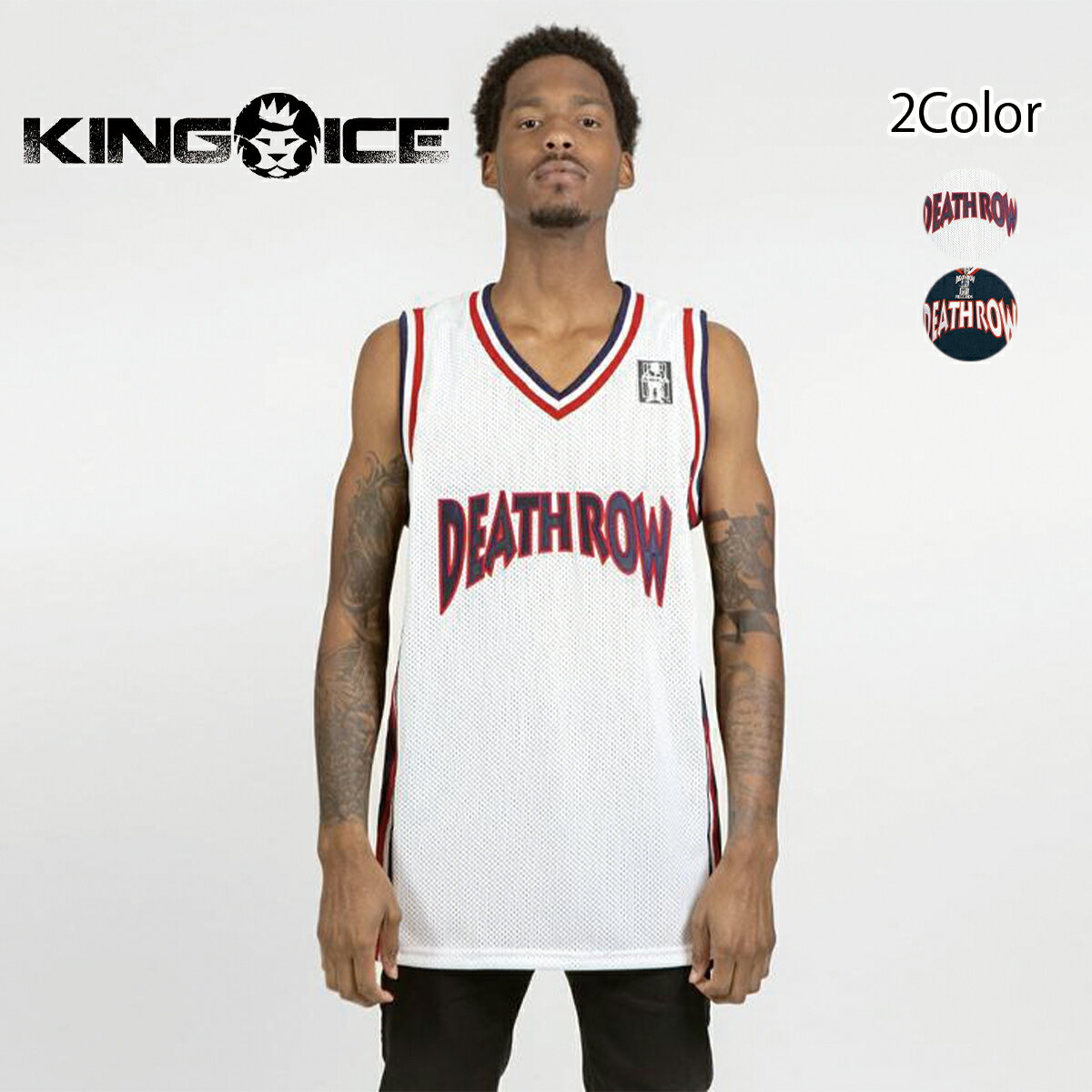 KING ICE キングアイス V-NECK BASKETBALL JERSEY バスケットボール シャツ タンクトップ ユニフォーム ロゴ トップス メンズ ユニセックス 男女兼用 人気[衣類]