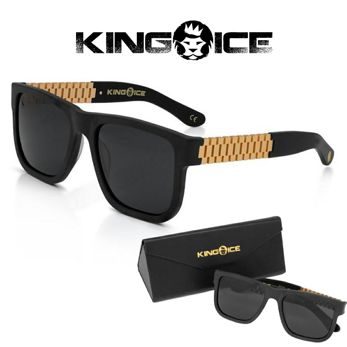 KING ICE キングアイス サングラス 眼鏡 GOLD LINK SHADES WITH MATTE FRAME ファッション グラサン ゴールド 金 大人用 男女兼用 メン..