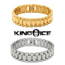 KING ICE キングアイス ブレスレット 15MM ROLEX LINK BRACELET 14Kゴールドメッキ ホワイトゴールドメッキ メンズ ブランド 人気[アクセサリー]