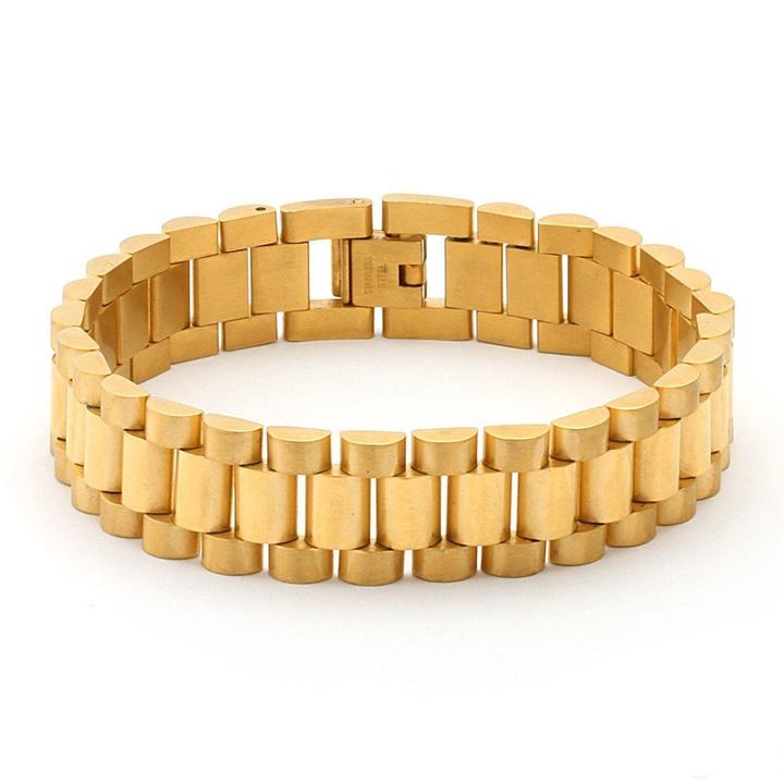 KING ICE キングアイス ブレスレット 15MM ROLEX LINK BRACELET 14Kゴールドメッキ...