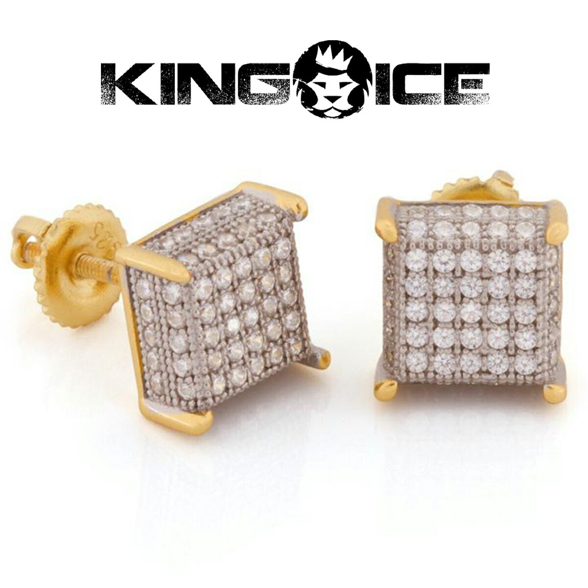 KING ICE LOACX sAX  PRONG STUD EARRINGS 14kS[h  Vo[ 2Zbg Y uh lC[ANZT[]