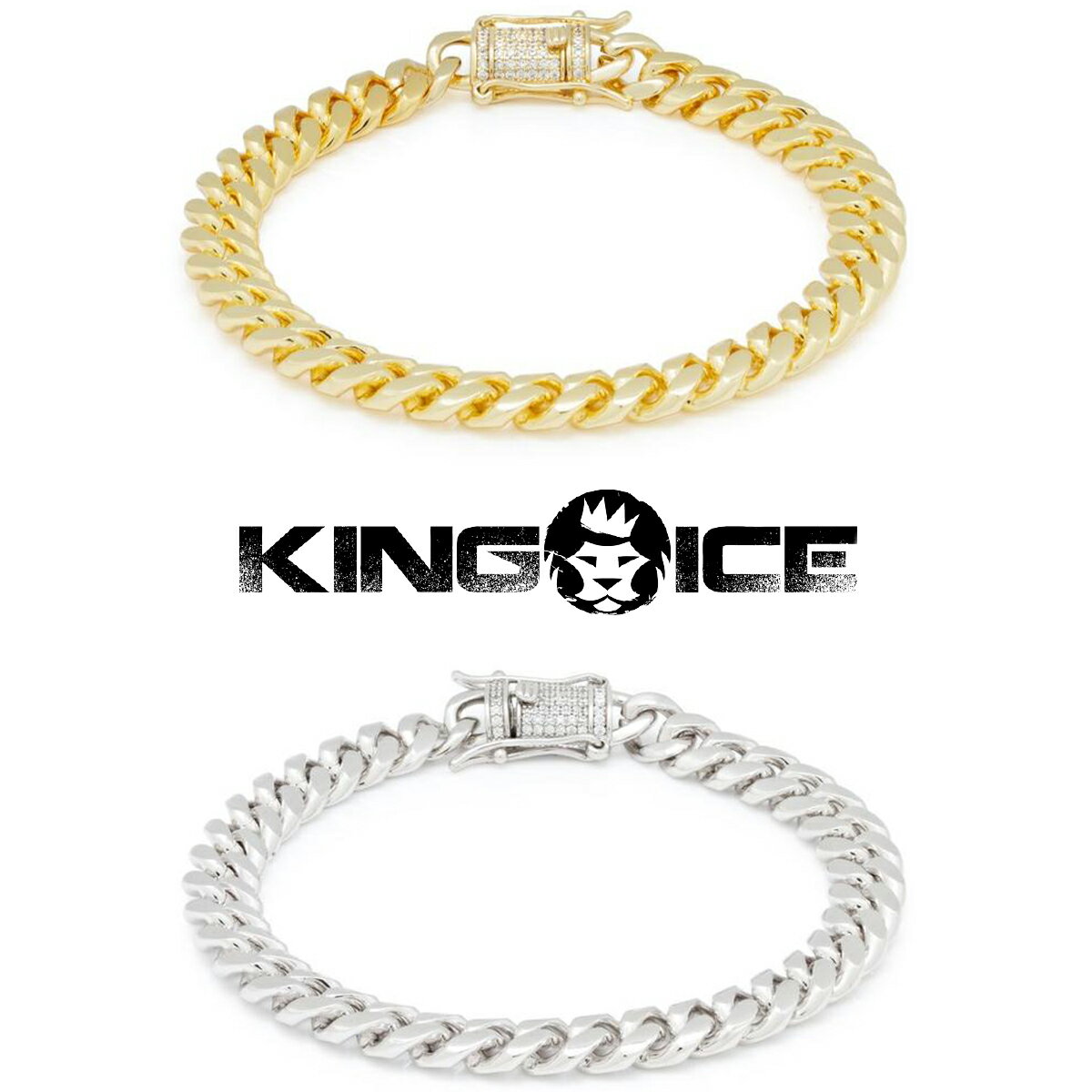 KING ICE LOACX uXbg 8MM MIAMI CUBAN BRACELET14KS[hbL zCgS[hbL Y uh lC[ANZT[]