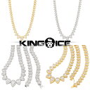 KING ICE キングアイス ネックレス チェーン 16MM PEAR-CUT TENNIS CHAIN 14kゴールド ホワイトゴールド 金 人気[アクセサ...