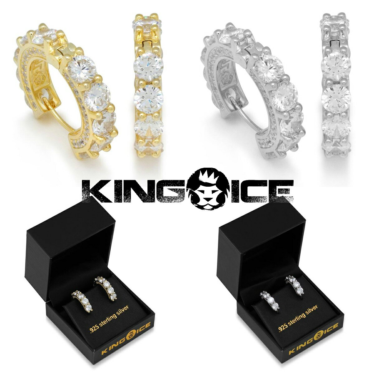 KING ICE LOACX sAX  BRILLIANT-CUT HOOP EARRINGS 14kS[h  Vo[ 2Zbg Y uh lC[ANZT[]