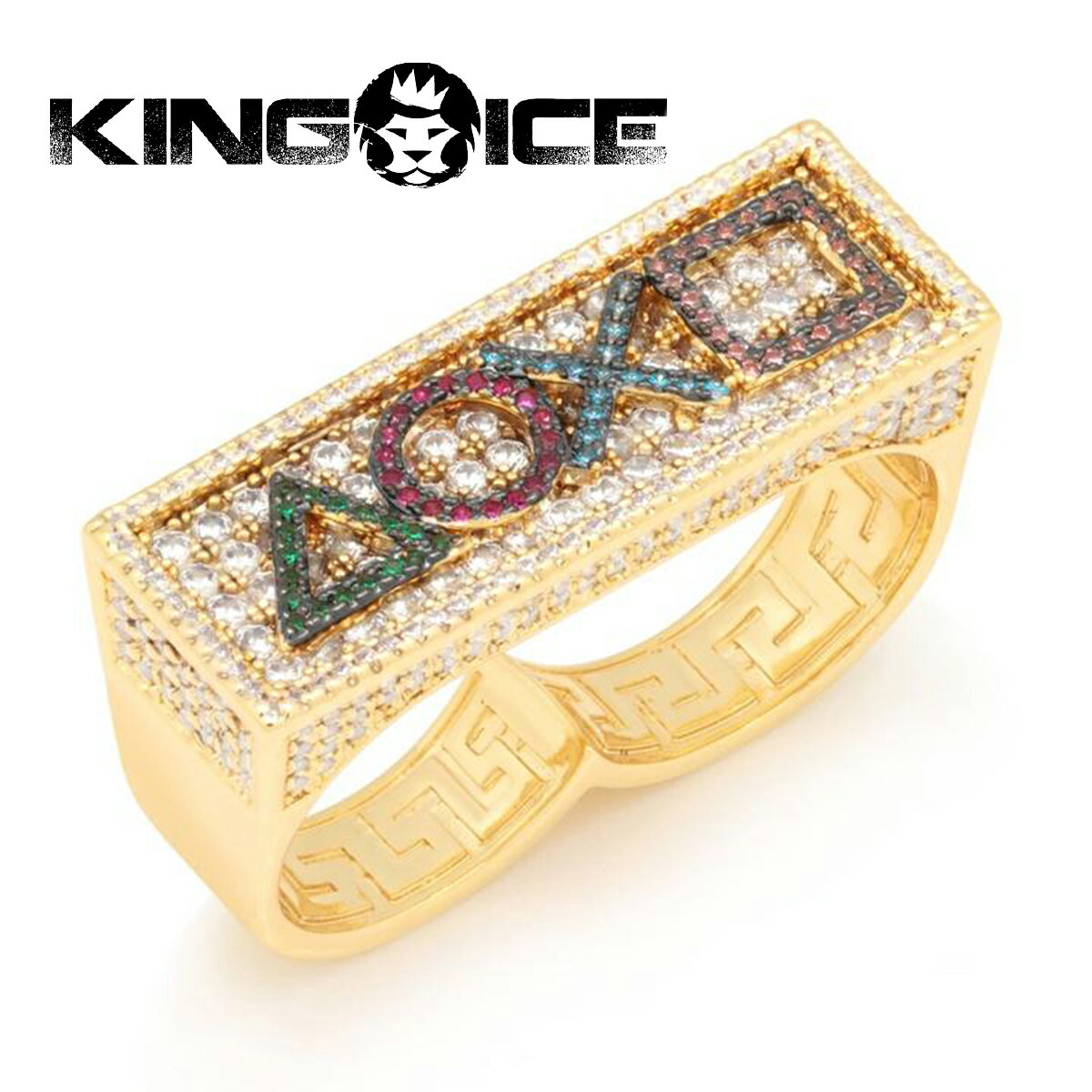 KING ICE キングアイス 指輪 リング PLAYSTATION RING 14kゴールド 金 WHITE GOLD メンズ ブランド 人気[アクセサリー]