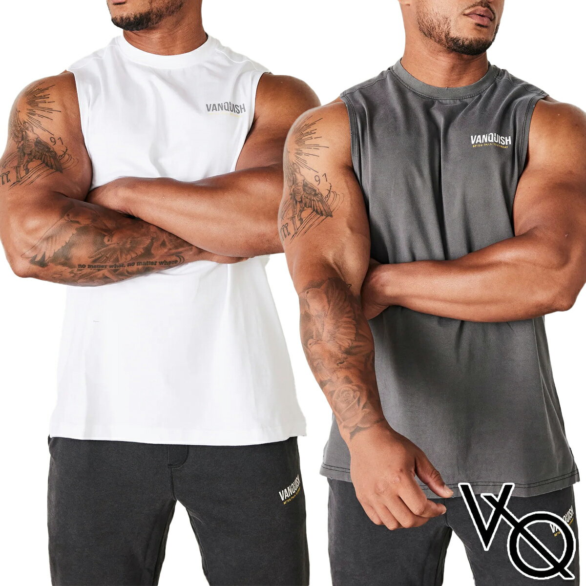 ヴァンキッシュ フィットネス VANQUISH FITNESS ノースリーブ オーバーサイズ VANQUISH SLEEVELESS T SHIRT スリーブレス Tシャツ メンズ 筋トレ ジム ウエア スポーツ 正規品[衣類]