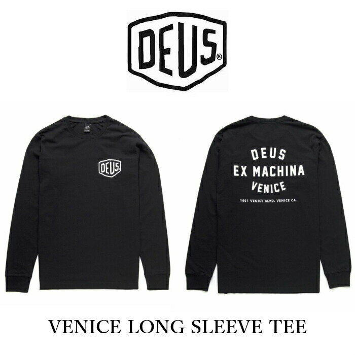 DeusExMachina デウスエクスマキナ プリント 長袖 Tシャツ ロンT ロゴT プリント バックプリント VENICE LONG SLEEVE TEE ブラック 黒 Deus Ex Machina メンズ 衣類
