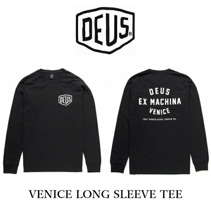 DeusExMachina デウスエクスマキナ プリント 長袖 Tシャツ ロンT ロゴT プリント バックプリント VENICE LONG SLEEVE TEE ブラック 黒 Deus Ex Machina メンズ