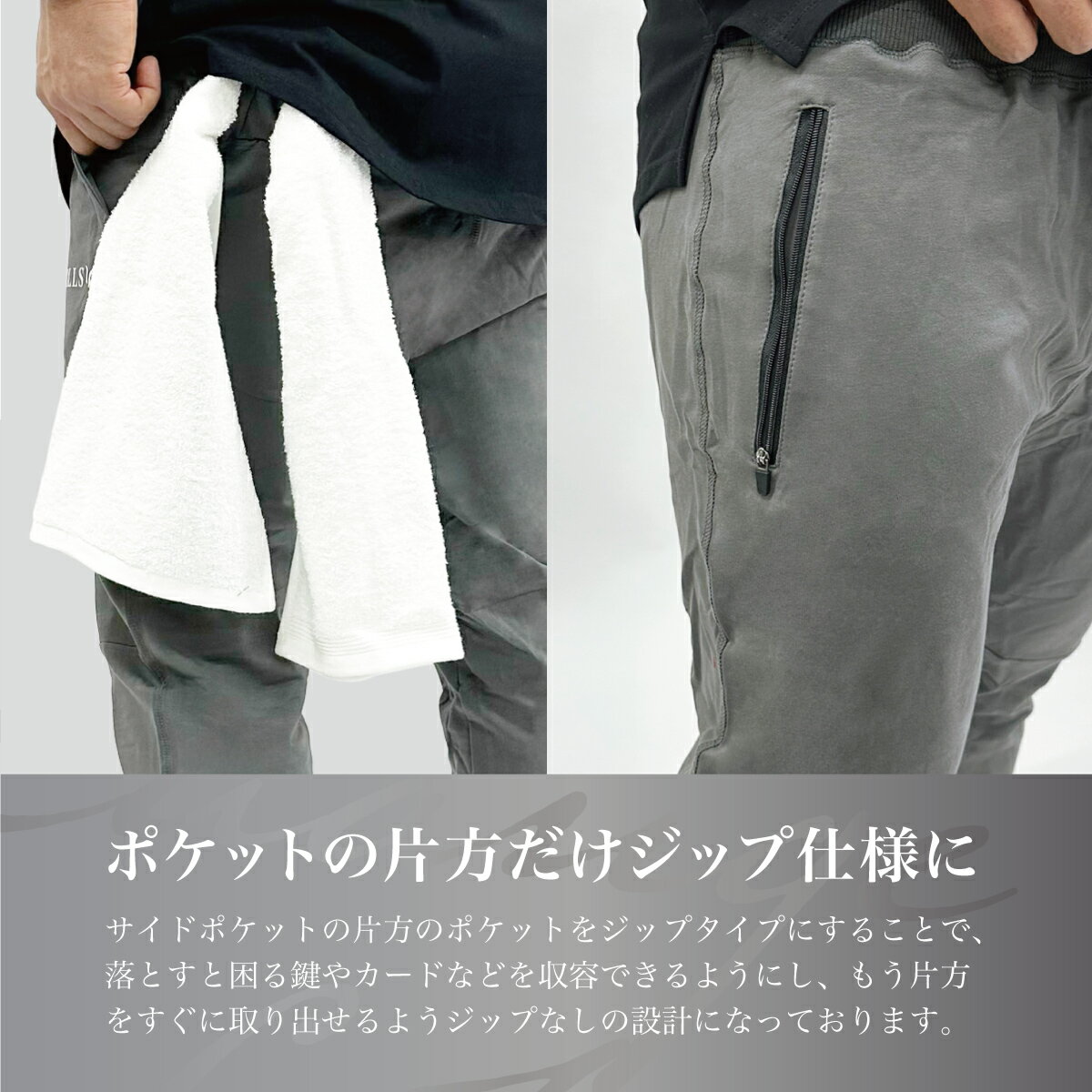 ジョガーパンツ メンズ WILLS FITNESS ウィルズ フィットネス トレーニングパンツ ACTIVE UTILITY JOGGER タオルループ付き 筋トレ ジム ウエア スポーツウェア トレーニング LIVE FIT ユ00582 3