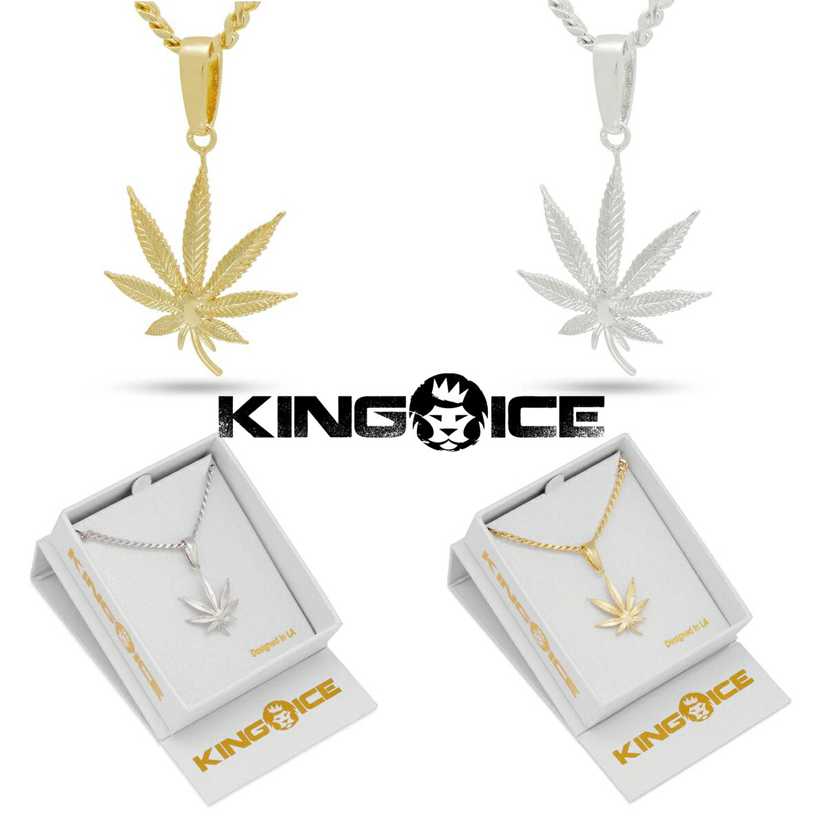 KING ICE キングアイス ネックレス CANNABIS LEAF NECKLACE チェーン14kゴールド ホワイトゴールド 金 人気 アクセサリー