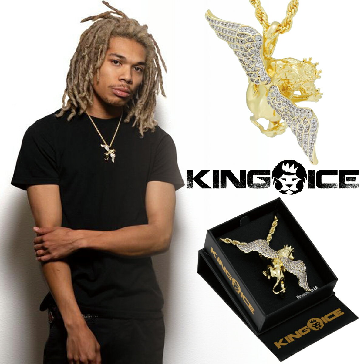 KING ICE LOACX lbNX LION OF SAINT MARK NECKLACE `F[14kS[h zCgS[h  lC[ANZT[]