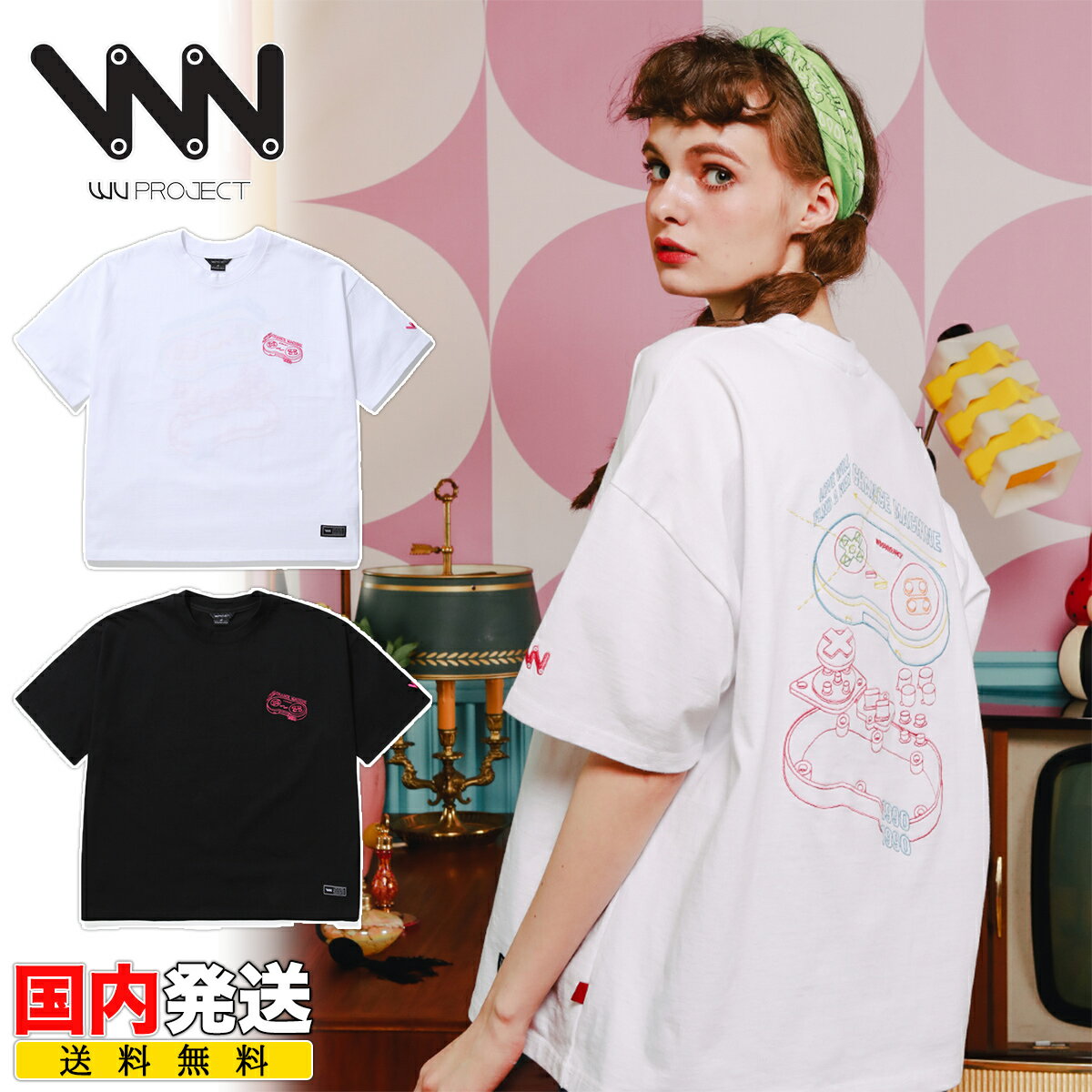 WV PROJECT Tシャツ WV プロジェクト Controller short sleeve オーバーサイズ 半袖 ロゴ ユニセックス 韓国 K-POP 芸能人 アイドル愛用 正規品 メンズ レディース ダブリューブイ YRST7243 衣類