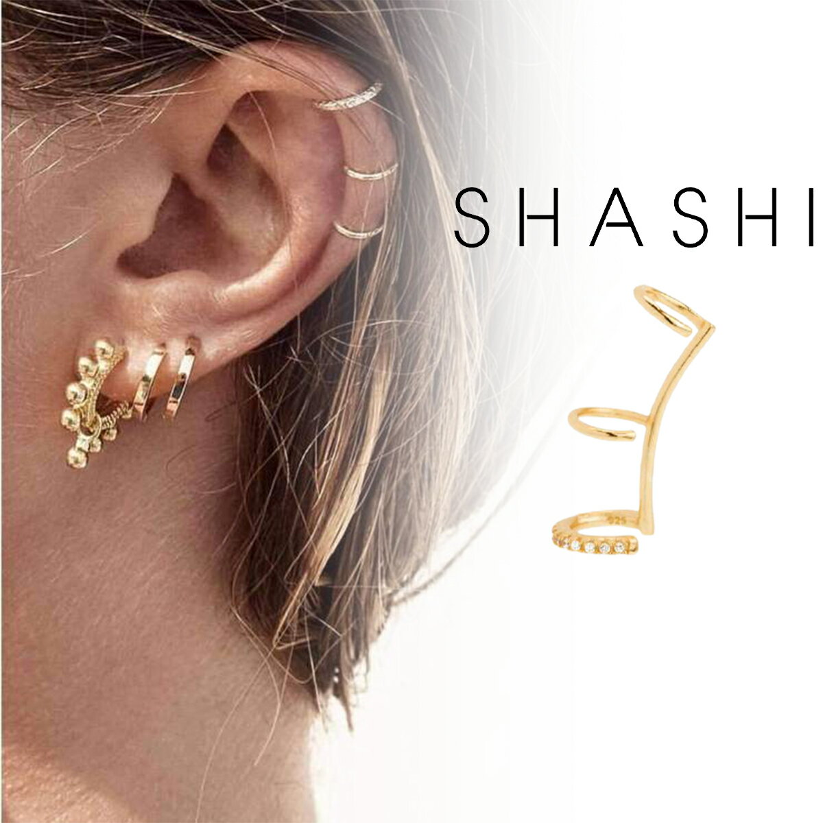 楽天WILLSSHASHI シャシ ピアス Mercy Ear Cuff ゴールド アクサセリー ピアス 誕生日 プレゼント ギフト 贈り物 お祝い パーティー 結婚式 二次会 人気 ホワイトデー [アクセサリー]