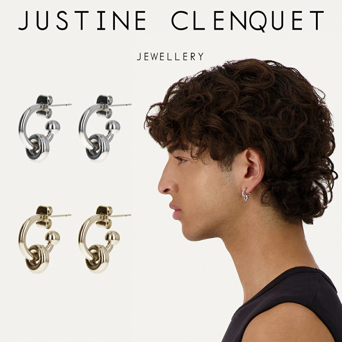 ジュスティーヌクランケ Justine Clenquet イーサン ピアス ethan earrings シルバー レディース メンズ ユニセックス パラジウム