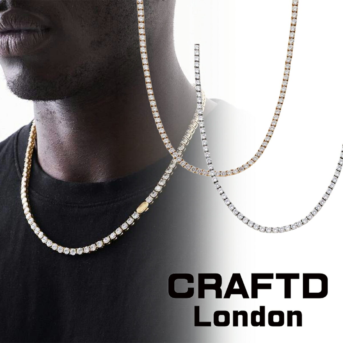 CRAFTD London lbNX TENNIS CHAIN ejX`F[ 5mm Y Ntgh 50Z` 54Z` 18kS[h Vo[  lC[ANZT[]